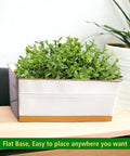 ecofynd Rectangle White/Gold 12" Balcony Railing Planter