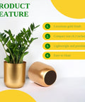 Ecofynd Succulent Gold Metal Plant Pot