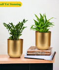 Ecofynd Succulent Gold Metal Plant Pot