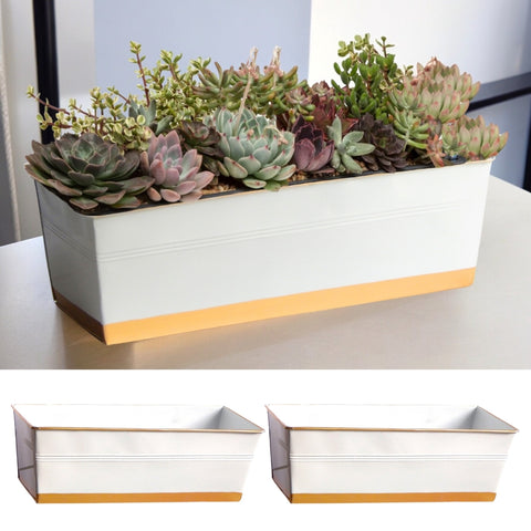 16 Inches Rectangular Metal Plant Pot