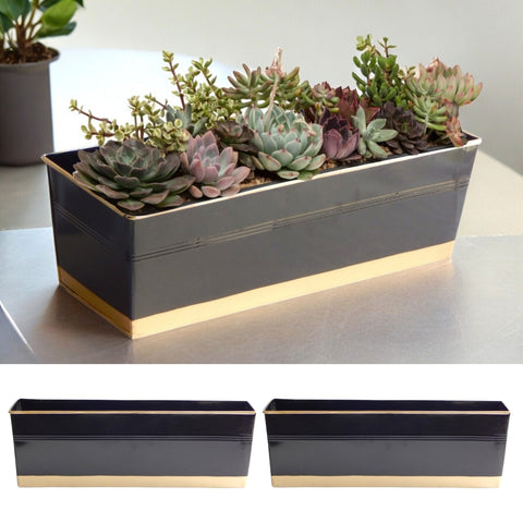 16 Inches Rectangular Metal Plant Pot