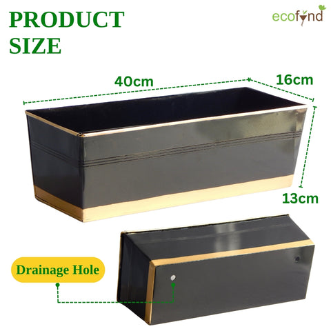 16 Inches Rectangular Metal Plant Pot