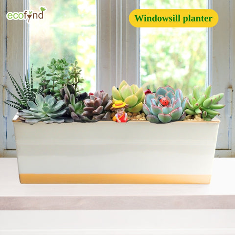 16 Inches Rectangular Metal Plant Pot