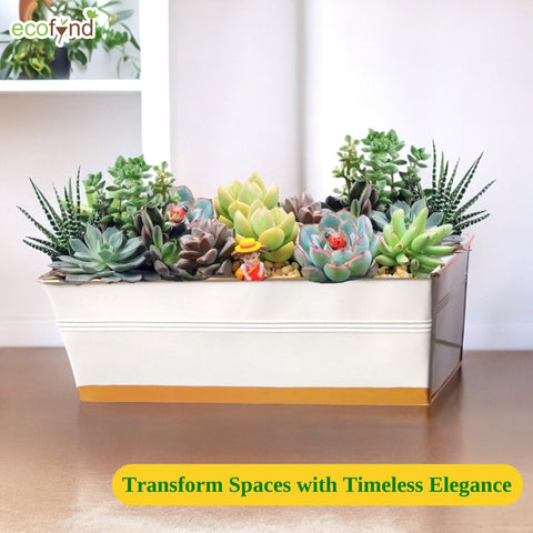 16 Inches Rectangular Metal Plant Pot