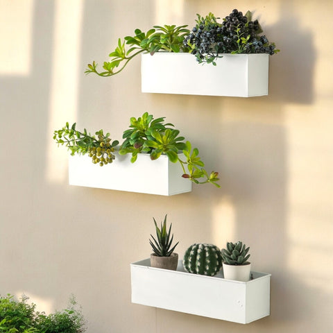 Rectangular Metal Wall Hanging Plant Pot