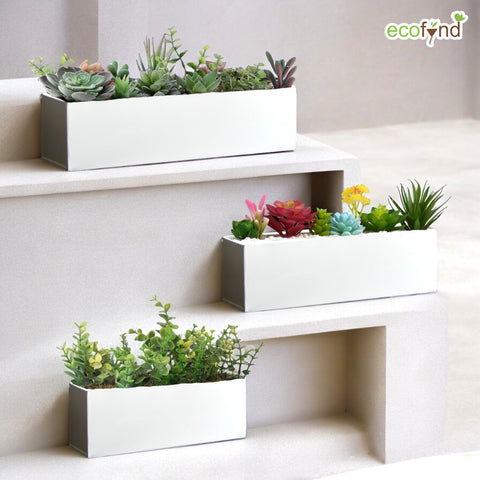 Rectangular Metal Wall Hanging Plant Pot