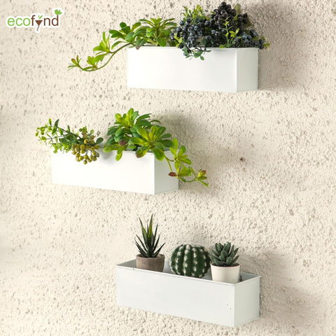 Rectangular Metal Wall Hanging Plant Pot