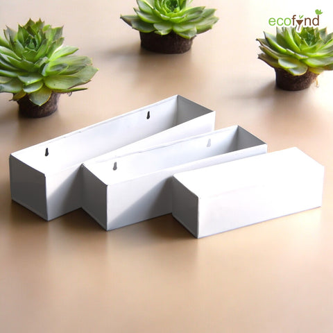 Rectangular Metal Wall Hanging Plant Pot