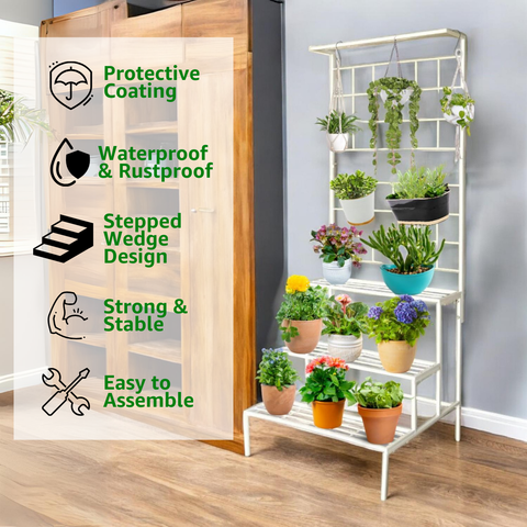 ecofynd Bloom 4 Tier Metal Plant Stand