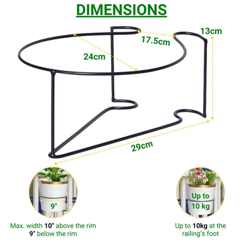 Round Metal Hanging Flower Pot Stand