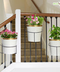 ecofynd Round Metal Hanging Flower Pot Stand