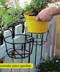 ecofynd Round Metal Hanging Flower Pot Stand