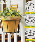 ecofynd Round Metal Hanging Flower Pot Stand