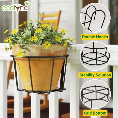 ecofynd Round Metal Hanging Flower Pot Stand