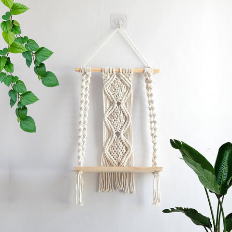 Single Macrame Hanging Shelf