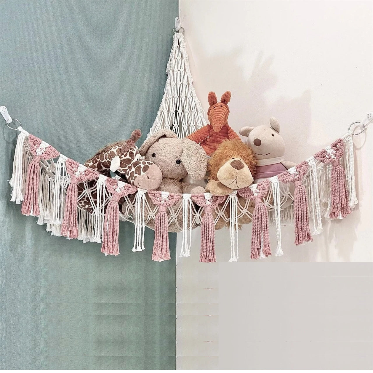 Macrame Stuffed Animal Toy Hammock