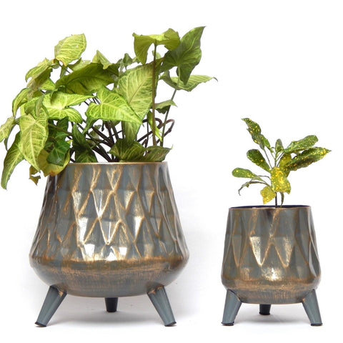 Hazel Metal Planter with Stand