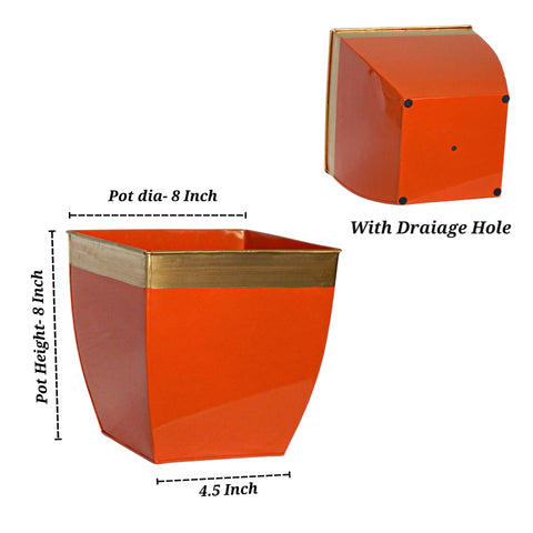 Midland 8” Orange Tapered planter