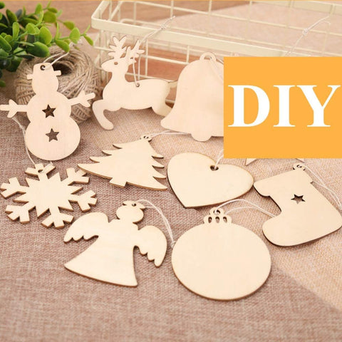 Ecofynd Unfinished Wooden Christmas Ornaments Craft Kits