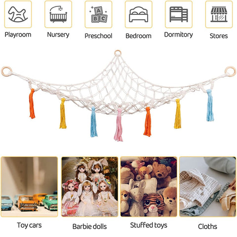 Macrame Stuffed Animal Toy Hammock