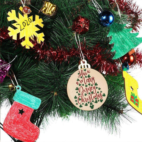 Ecofynd Unfinished Wooden Christmas Ornaments Craft Kits