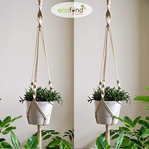 Ecofynd Macrame Cotton Boho Plant Hanger Without Pot Macrame Plant Hanger freeshipping - Ecofynd