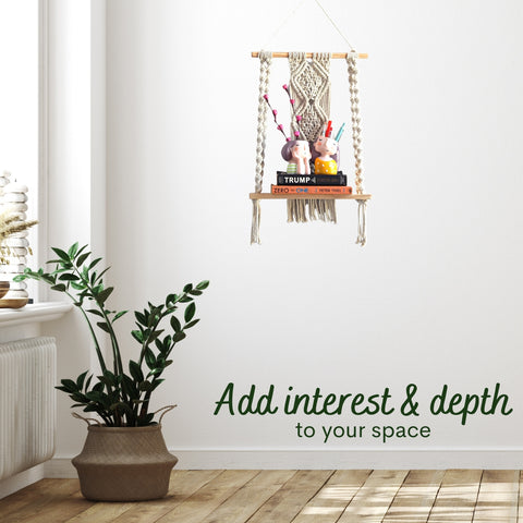 Single Macrame Hanging Shelf