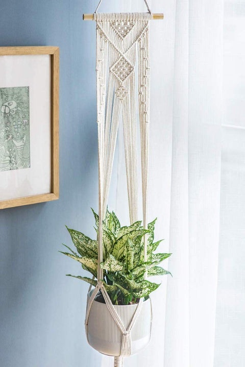 Ecofynd Macrame Cotton Plant Hanger Rope Macrame Plant Hanger freeshipping - Ecofynd