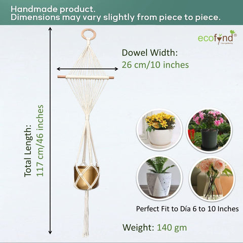 Ecofynd Macrame Cotton Plant Hanger Rope Macrame Plant Hanger freeshipping - Ecofynd