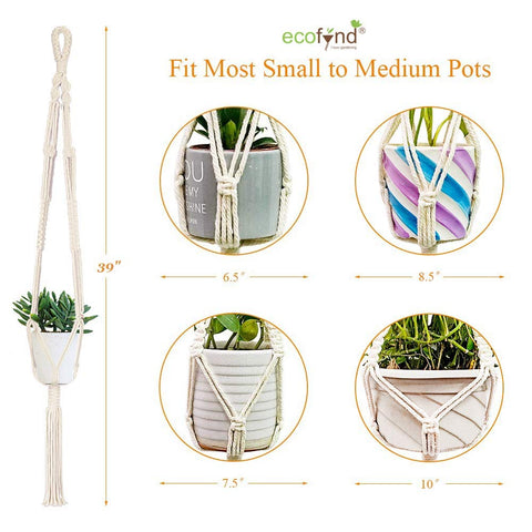 Ecofynd Cotton Plant Hanger Rope, Set of 3 Macrame Plant Hanger freeshipping - Ecofynd