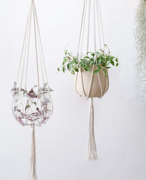 Ecofynd Cotton Flower Pot Holder, Set of 5 Macrame Plant Hanger freeshipping - Ecofynd