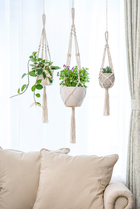 Macrame Cotton Plant Hanger Macrame Plant Hanger freeshipping - Ecofynd