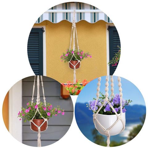 ecofynd Twisted Macrame Plant Hanger (Set of 5)