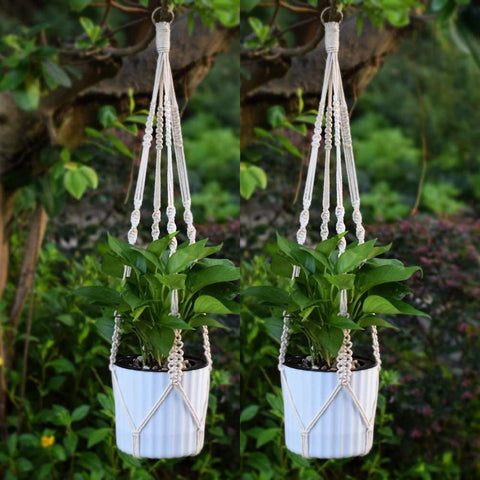 Ecofynd Macrame Cotton Plant Hanger Macrame Plant Hanger freeshipping - Ecofynd