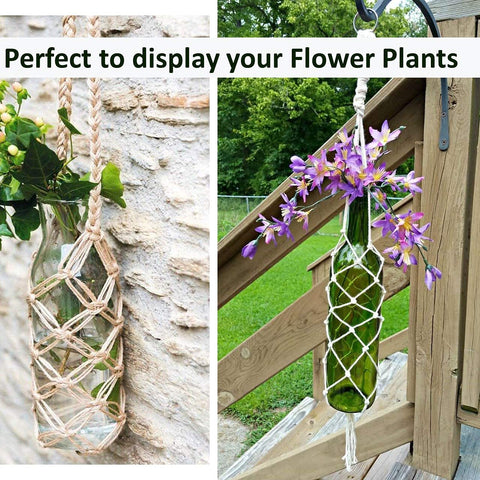 Macrame bottle plant hanger Macrame bottle cover freeshipping - Ecofynd