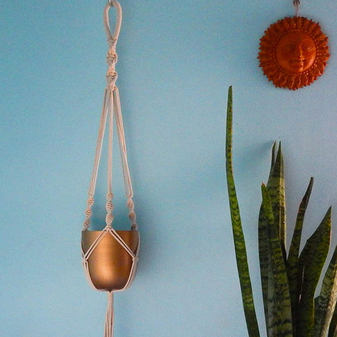 Ecofynd Macrame Cotton Rope Flower Pot Plant Hanger Holder with Pot Macrame Plant Hanger freeshipping - Ecofynd