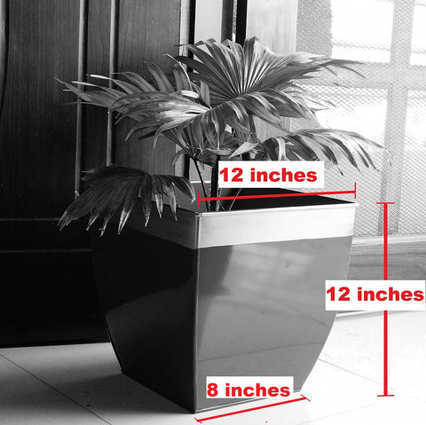 Midland 12 inches White Tapered Planter Large Planters freeshipping - Ecofynd