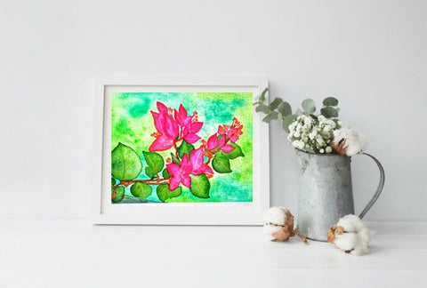 Naniart Handpainted Bougnvillea Canvas Wall Art Art Paintings freeshipping - Ecofynd