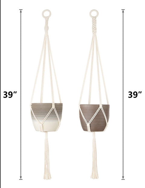 Macrame Cotton Plant Hanger, 2 Pack Macrame Plant Hanger freeshipping - Ecofynd