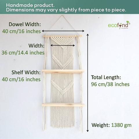 ecofynd Bohemian Macrame Wall Hanging Shelves shelf freeshipping - Ecofynd