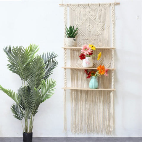 ecofynd 3-Tier Macrame Hanging Shelf