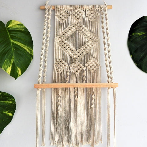 ecofynd Macrame Wall Hanging Shelf shelf freeshipping - Ecofynd