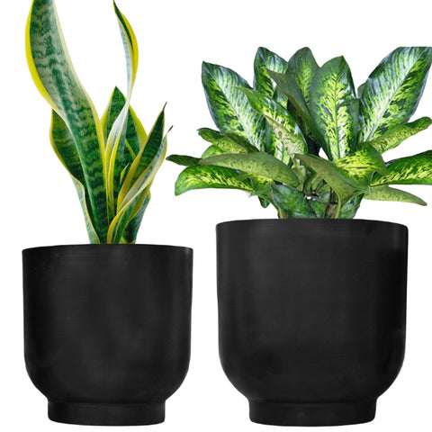 Eva Black Metal Plant Pots Planter freeshipping - Ecofynd