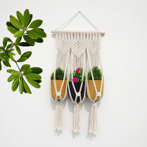 Macrame Cotton Plant Hanger planter freeshipping - Ecofynd