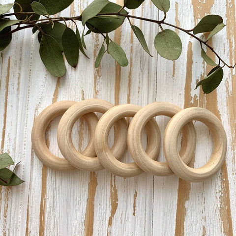 Natural Wooden Rings without paint Craft Supplies freeshipping - Ecofynd