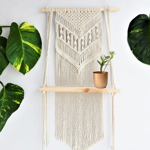 ecofynd Macrame Wall Hanging Shelf shelf freeshipping - Ecofynd