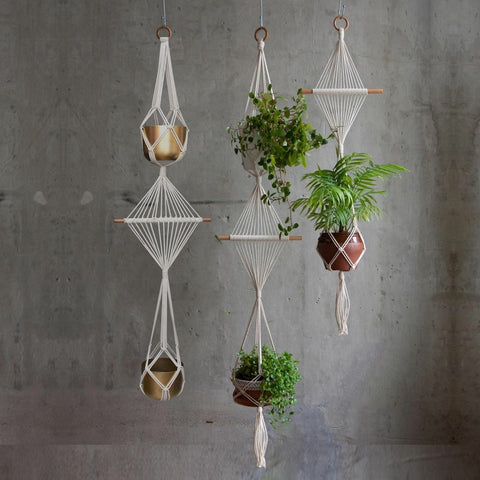 Ecofynd Macrame Cotton Plant Hanger Rope Macrame Plant Hanger freeshipping - Ecofynd