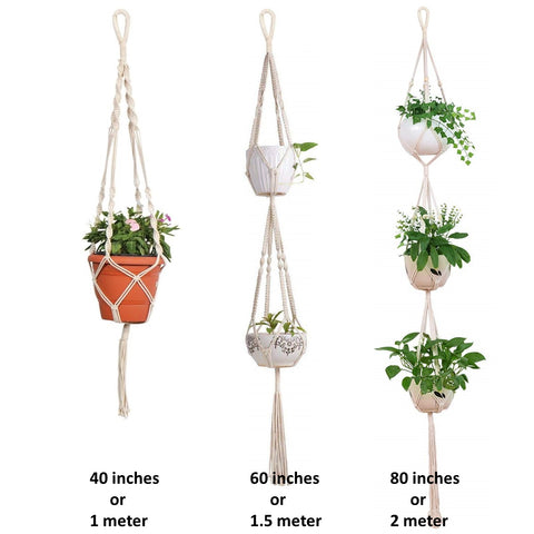 Macrame Cotton Plant Hanger - Set of 3 Macrame Plant Hanger freeshipping - Ecofynd