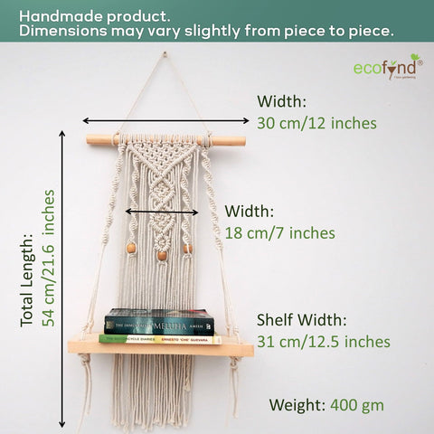 ecofynd Macrame Wall Hanging Shelf shelf freeshipping - Ecofynd