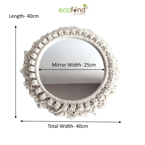 ecofynd Cotton cotton Macrame Wall Mirror with Boho Fringes Macrame Mirror freeshipping - Ecofynd